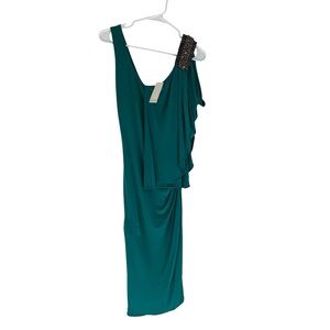 Badgley Mischka Jade Green Statue of Liberty Gown Dress 10 NWT - FLAWED
